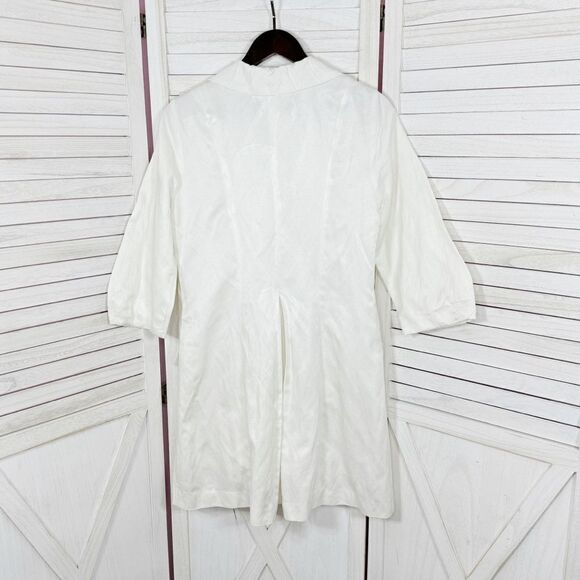 Cabi Artist Style Tunic Long Line Jacket Ivory Medium Pleated Button Front - Picture 11 of 16